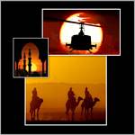 oriental desert town is being entered by Western enemy forces